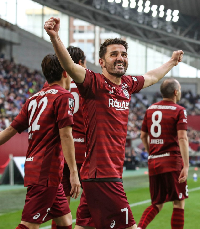  David Villa has scored his first goal since moving to Japan