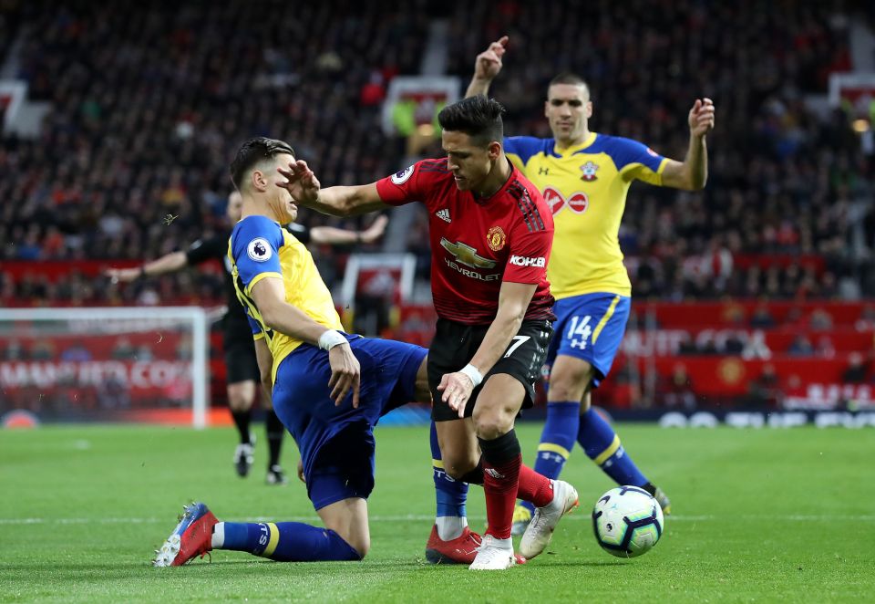  Sanchez went off after 52 minutes following a tackle made by Jan Bednarek