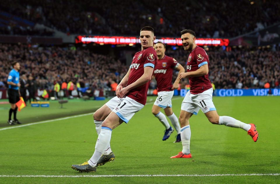  Declan Rice was in the mood to dance after netting against Newcastle