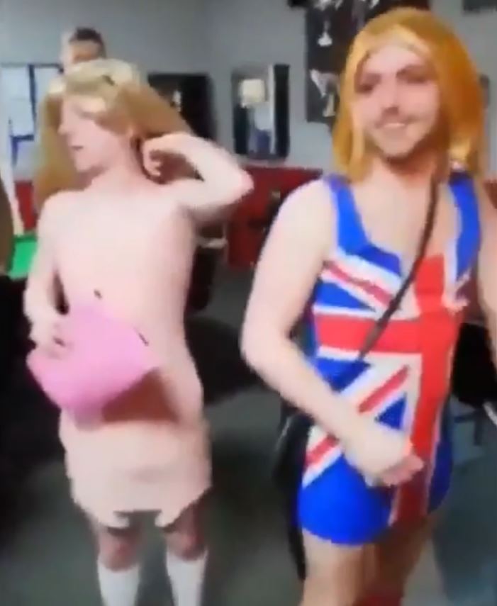 The three fans walked into their pub dressed up as the Spice Girls