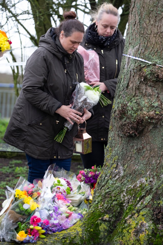  Claire Gillham, Jodie's mum lays flowers at the scene of her daughter's murder