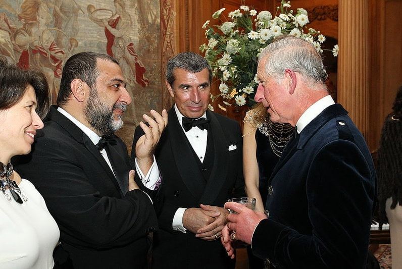  The prince held a black tie dinner to thank donors including Ruben Vardanyan, left