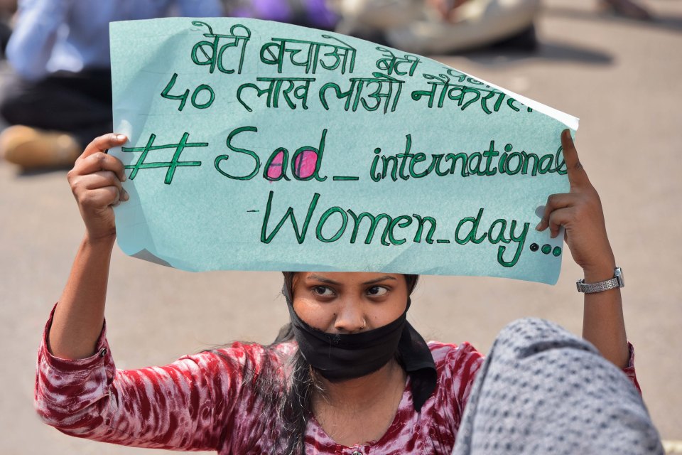  Students protest against the SSC exam scam on International Women's Day, at CGO Complex, on March 8, 2018, in New Delhi, India