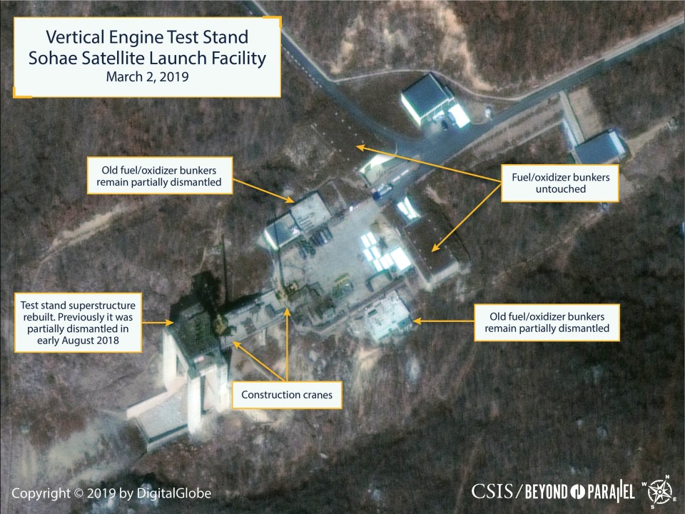  Satellite images show work is underway restoring the Sohae site