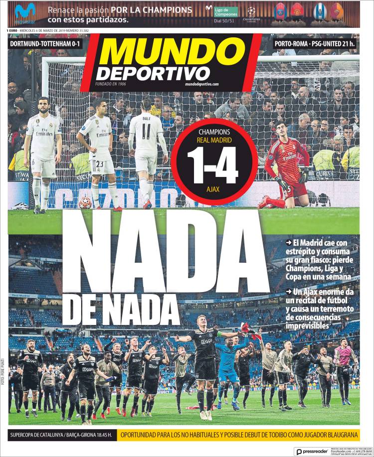  Mundo Deportivo reflected on how Real Madrid have nothing left to play for