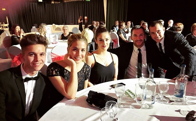  He sat on a table with his Emmerdale co-stars