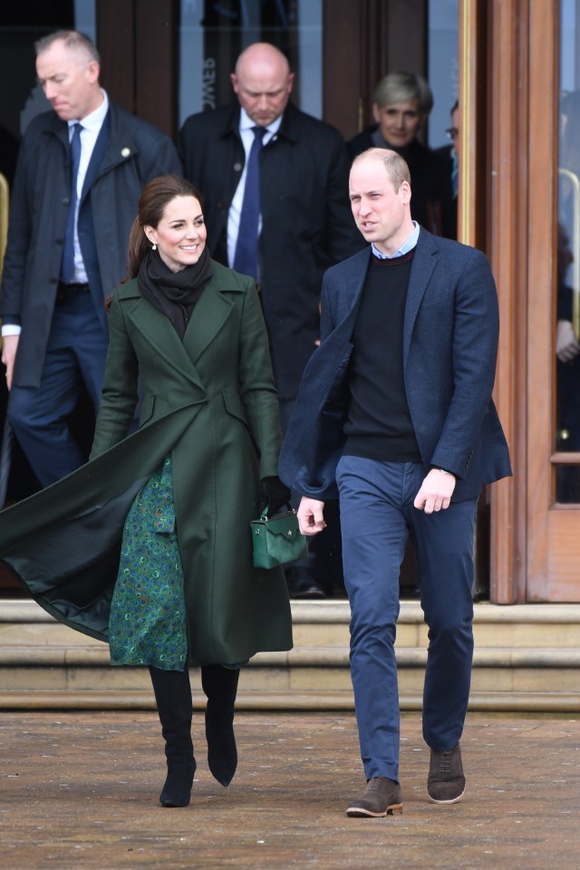  Kate stunned in the green outfit - a green Sportmax coat and Michael Kors dress