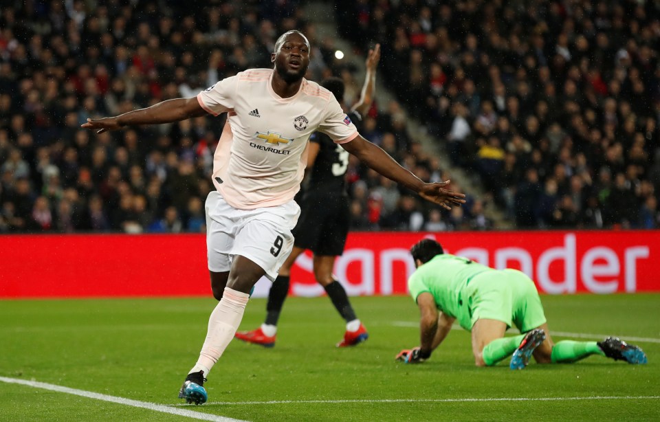 Romelu Lukaku wheels away after scoring his second to put United back in the match