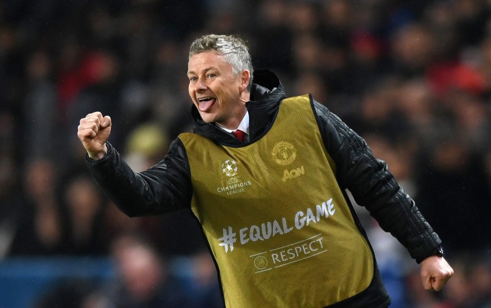 Ole Gunnar Solskjaer was all smiles as he watched his United side stun PSG with two first-half goals