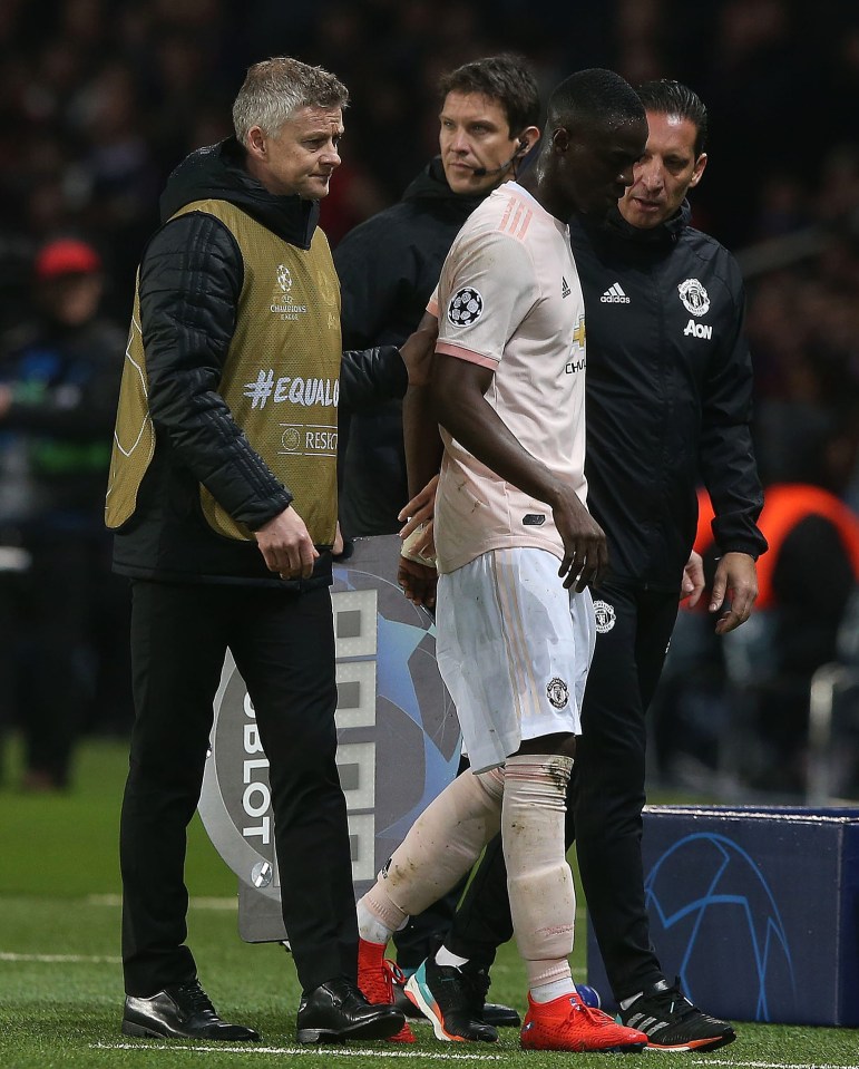 Eric Bailly was dragged off in the first half after he was exposed playing at right back