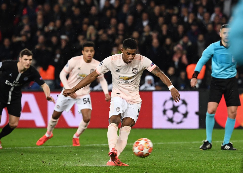 Marcus Rashford held his nerve to convert from the spot and send United through on away goals at the expense of PSG