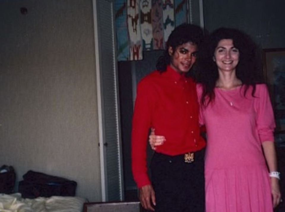  Stephanie Safechuck with Michael in a shot shown in the film