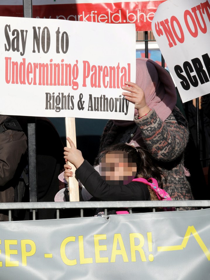  One little girl held a sign that said 'Say NO to Undermining Parental Rights & Authority'