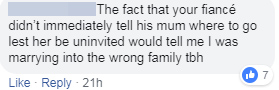  One said she was marrying into the "wrong family"