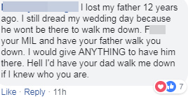  One posted a heartwrenching comment about her own dad