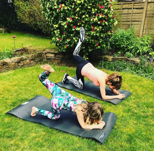  Samia and her daughter Freya love to do yoga in their garden - weather permitting!