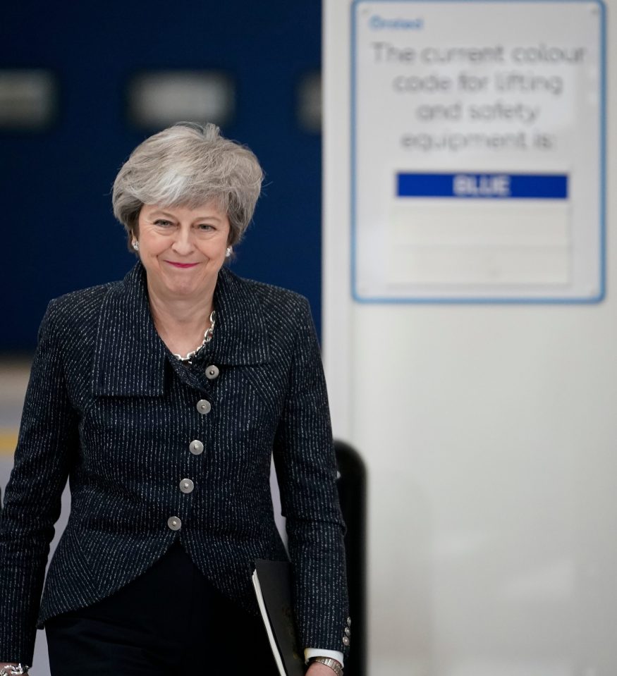  Mrs May arriving for her speech in Grimsby this afternoon