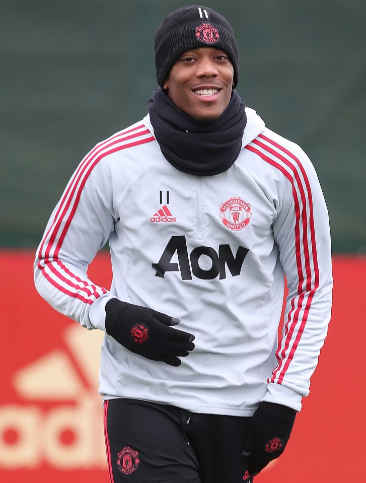  A smiling Anthony Martial is available for Manchester United for Sunday