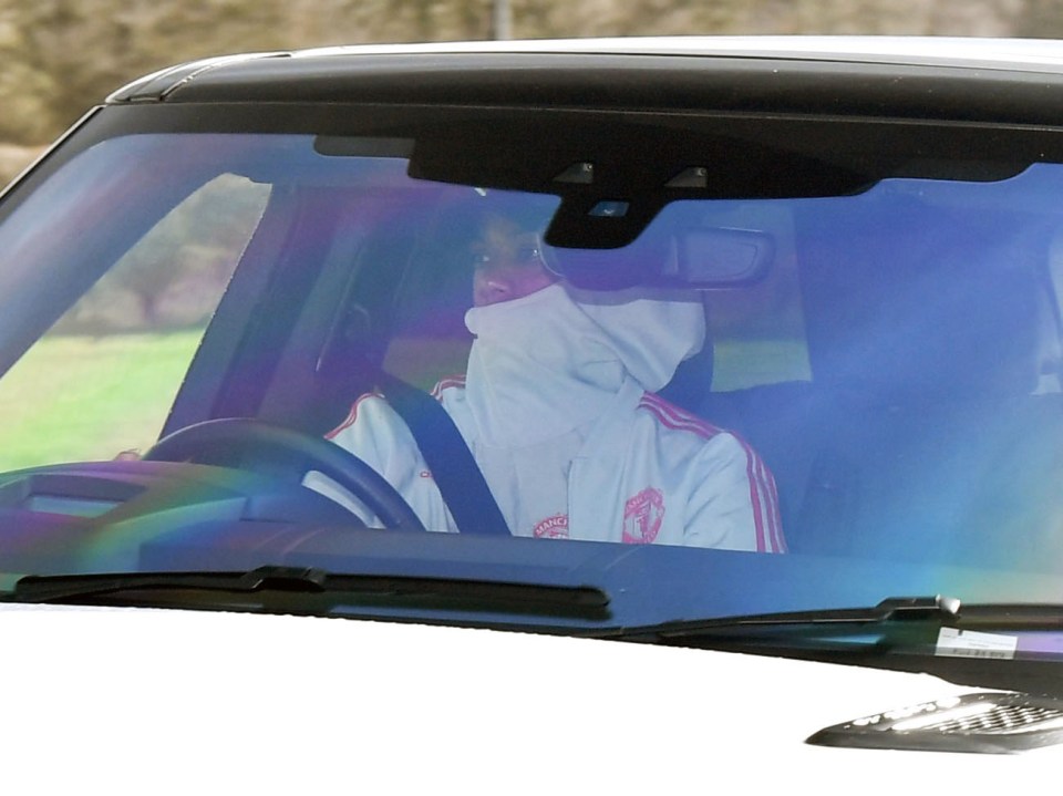  Anthony Martial arrives at Carrington for final training ahead of the trip to Arsenal