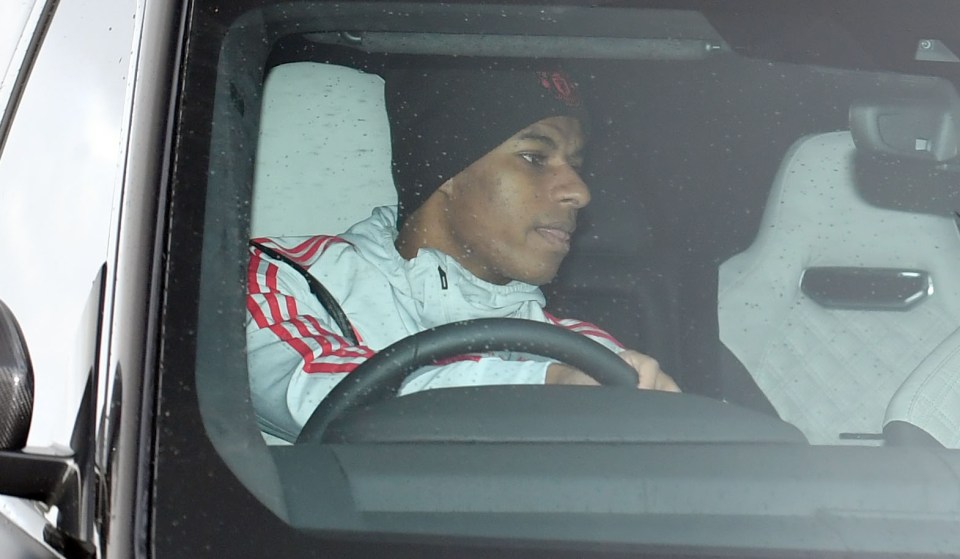  Penalty hero Marcus Rashford arrives at Carrington