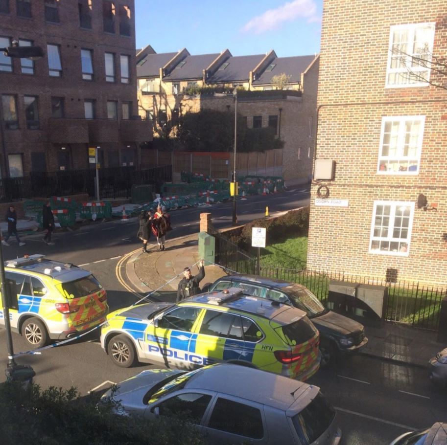 Cops cordoned off the road as they questioned witnesses after the latest stabbing in the capital