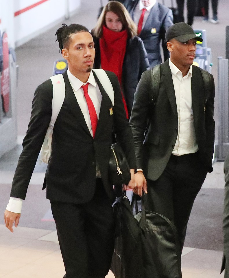  Chris Smalling was shoved by an Arsenal fan in the aftermath to the second goal at the Emirates