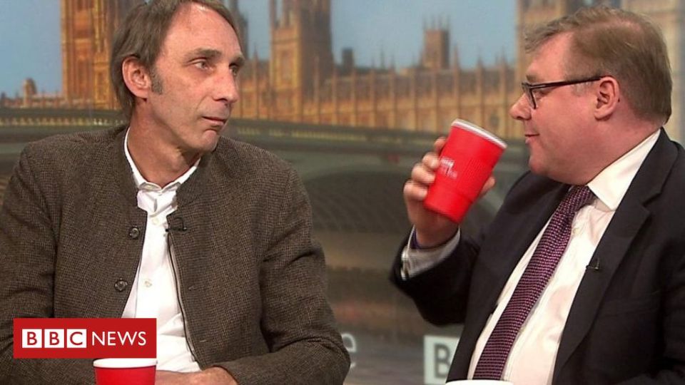  Remainer Will Self and Brexiteer Mak Francois during a tense stare-off on BBC Politics Live