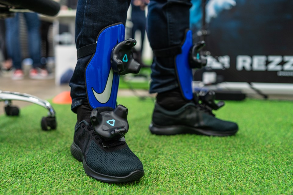  Sensory boots and shin pads record accurate body movement to enhance the training facilities