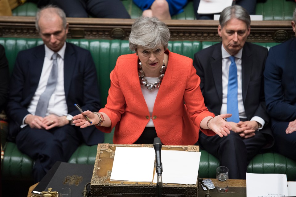  Theresa May speaking in the House of Commons after her Brexit defeat last night