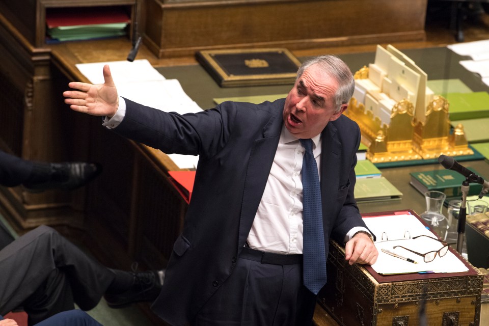  Geoffrey Cox speaking in the House of Commons yesterday morning