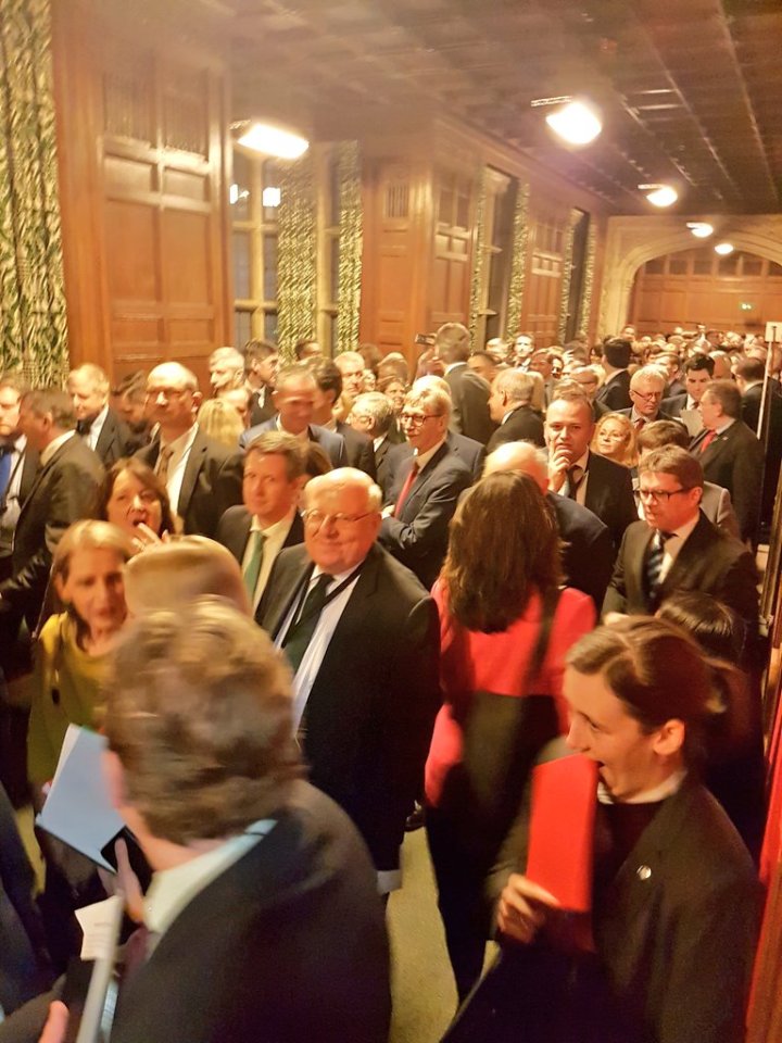  MPs going through the voting lobby against the PM's deal