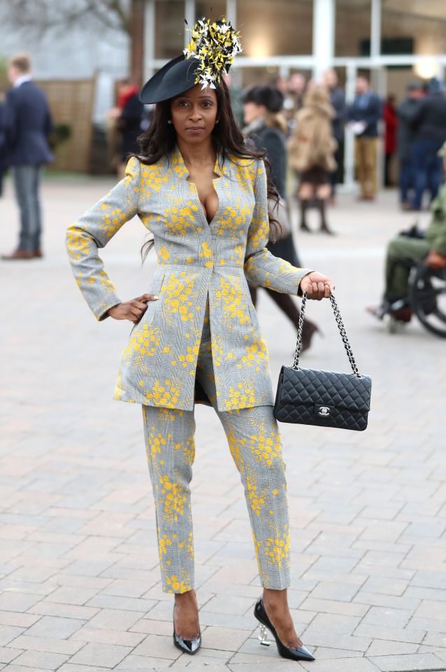  This woman decided to stand out in this patterned trouser suit to catch the judges' eyes