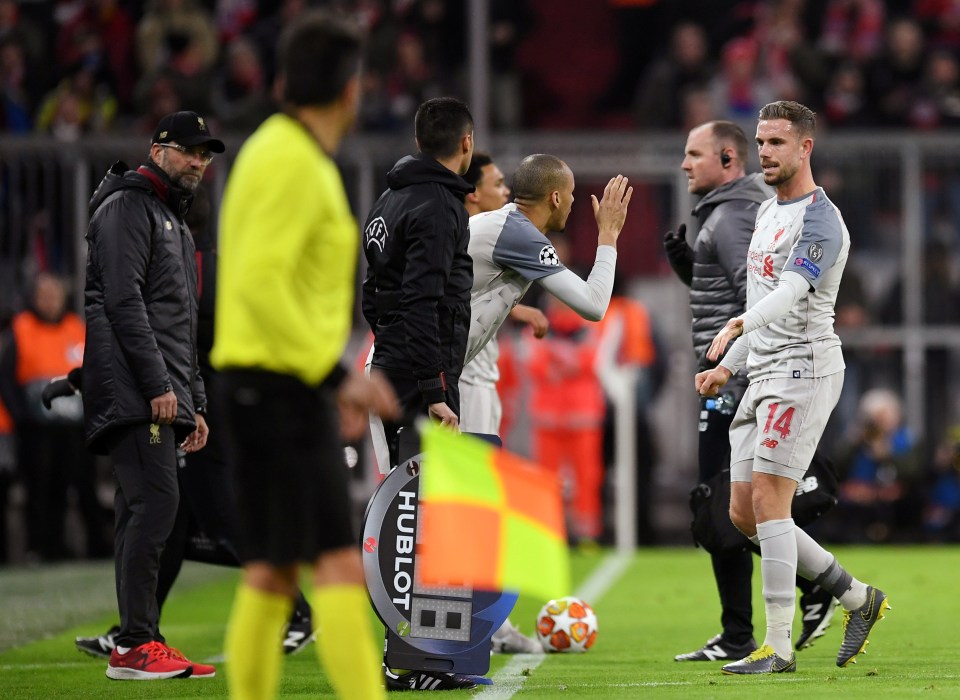  Jordan Henderson's night was cut short as he hobbled off after just 12 minutes