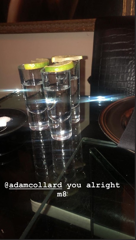  Samira posted their tequila shots on Instagram