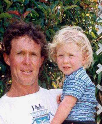  Tarrant as a boy with father Rodney