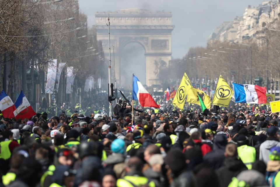  There were an estimated 7,000-8,000 protesters in Paris last week, pictured, including '1,500 ultra-violent ones'