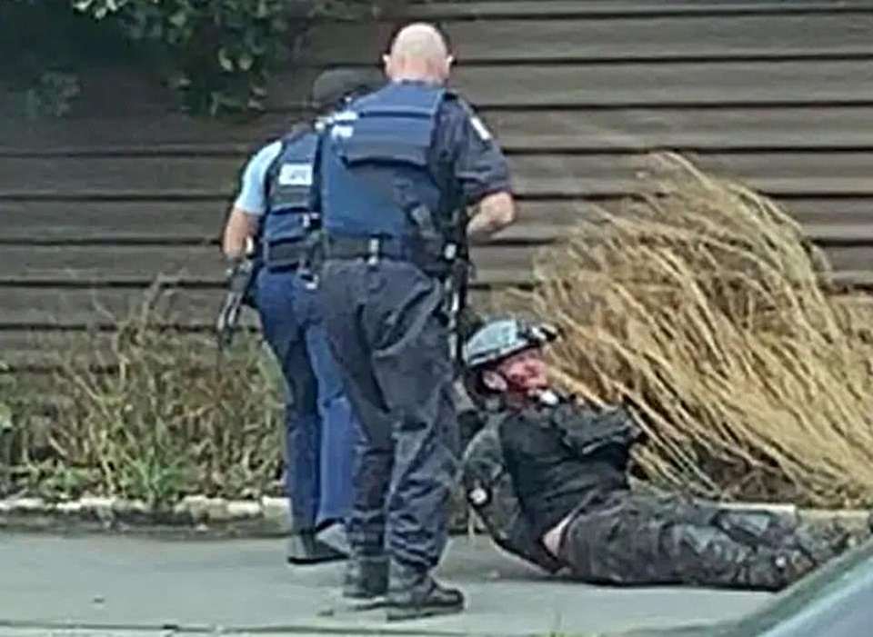 Brenton Tarrant is arrested by cops after killing at least 50 people yesterday in two New Zealand mosques