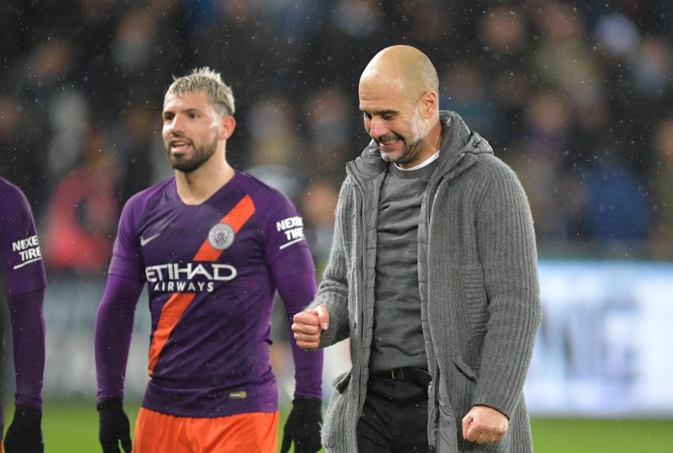  Pep Guardiola watched Man City scrape past Swansea in the last round