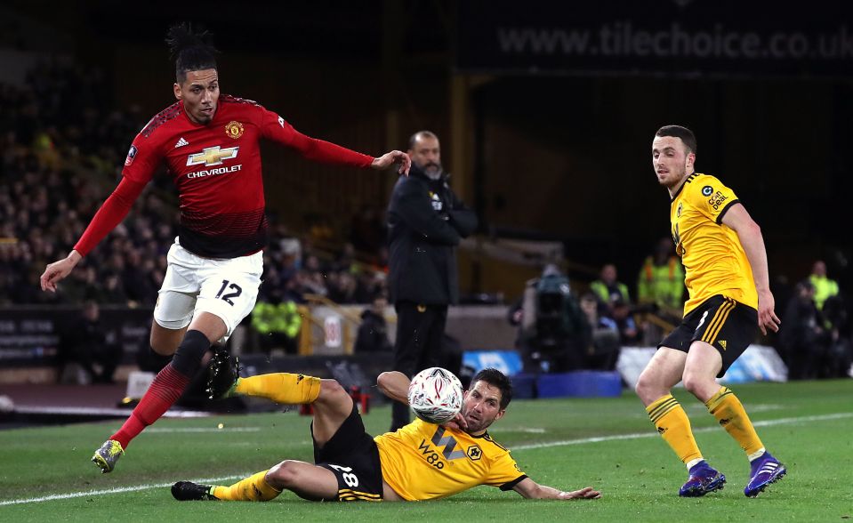  Chris Smalling looked menacing as he charged up the pitch with the ball