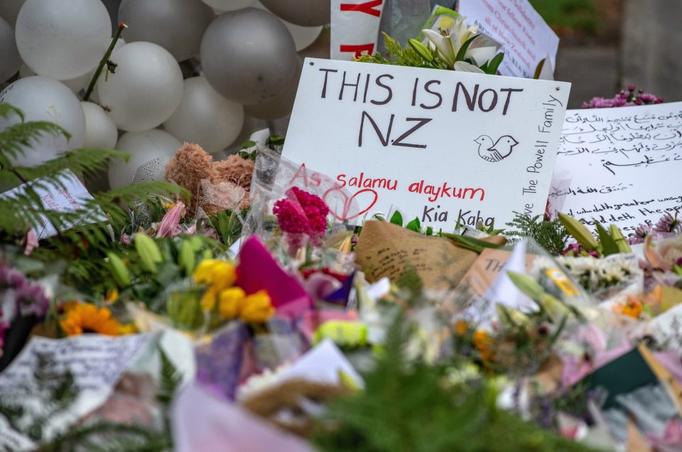  Messages and flowers are left near Al Noor mosque