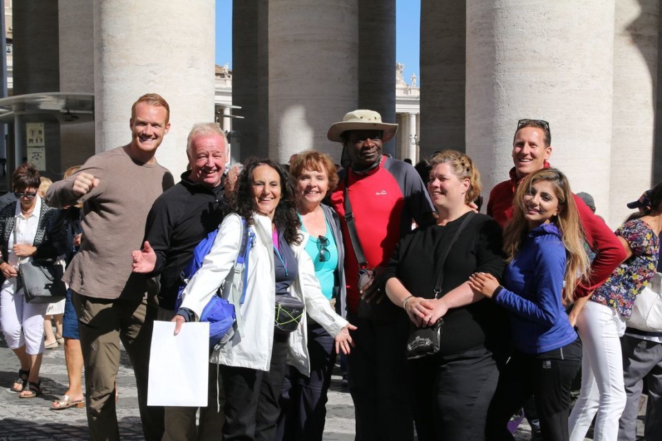 The group cover the last leg of the pilgrims' route to Italian capital Rome