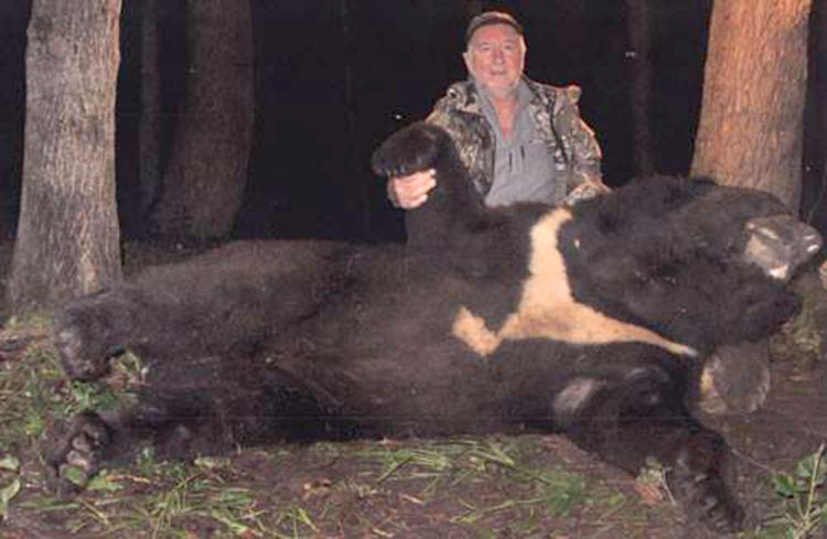 The hunter has shot animals including wild sheep, goats, deer and oxen