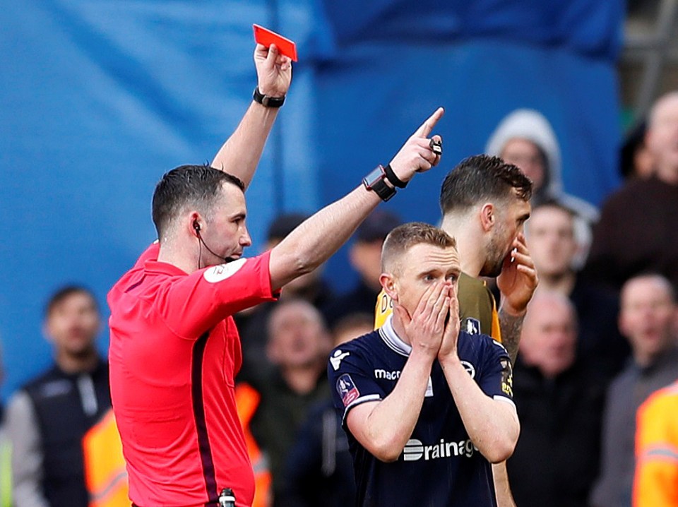 Shane Ferguson was sent off in extra-time for a needless stamp