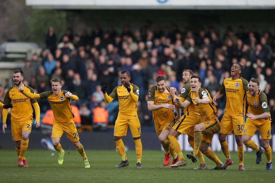 Brighton secured their semi-final spot on pens after an incredible late fightback