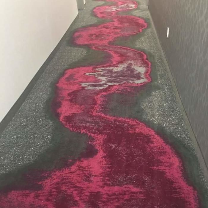  A badly designed carpet replicated a bloody stain across the floor as if it was featured in The Shining