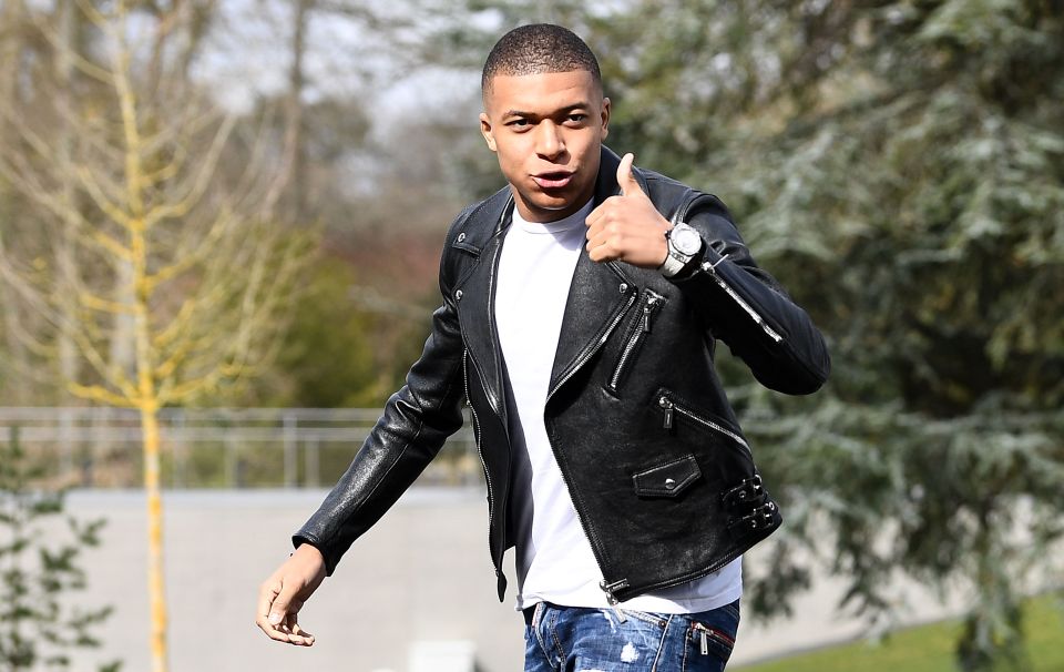  Mbappe was amongst the stars spotted arriving at Clairefontaine today