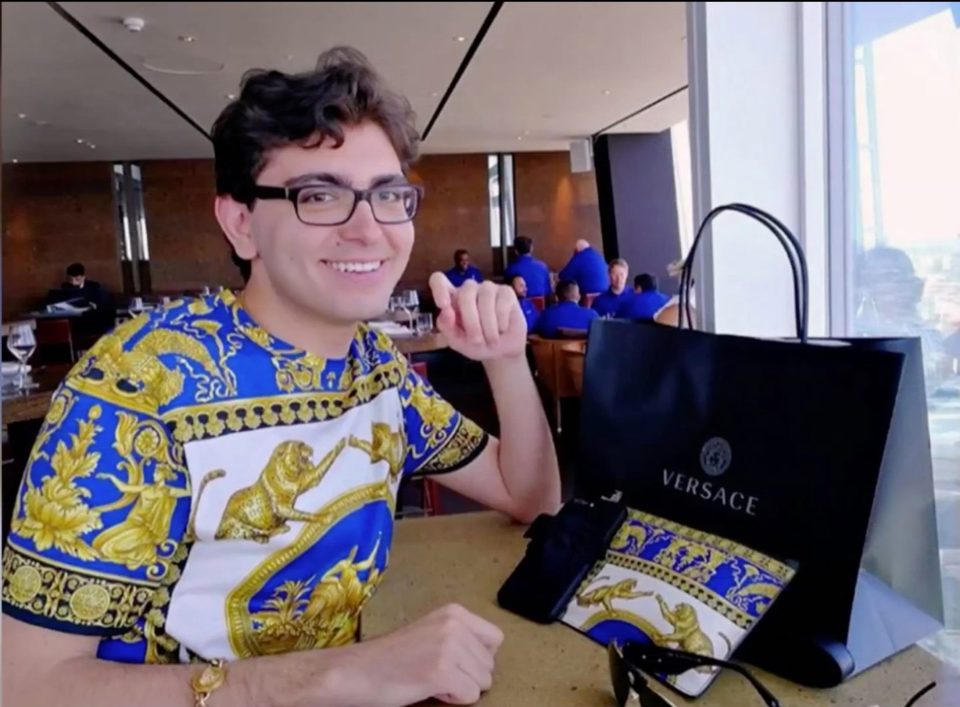  Navid has a wardrobe crammed full of thousands of pounds worth of designer accessories and plenty of Versace