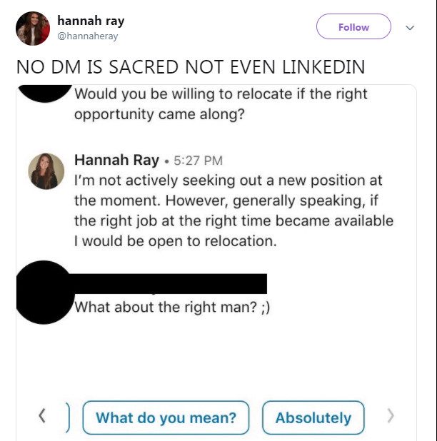 LinkedIn Dm Hannah Ray