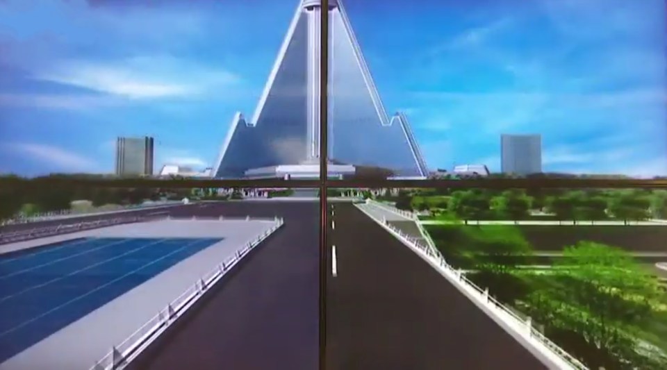  State TV showed a 3D render of what the new plans involved