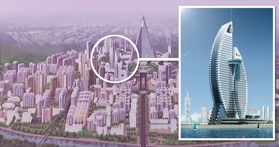  The plans include two 80-storey skyscrapers based on Dubai's Burj Al Arab hotel